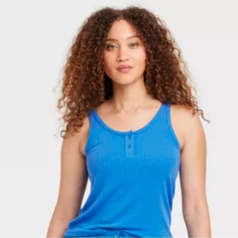 NEW Auden Blue Sleeveless Tank Top Sleepwear Loungewear Size Small